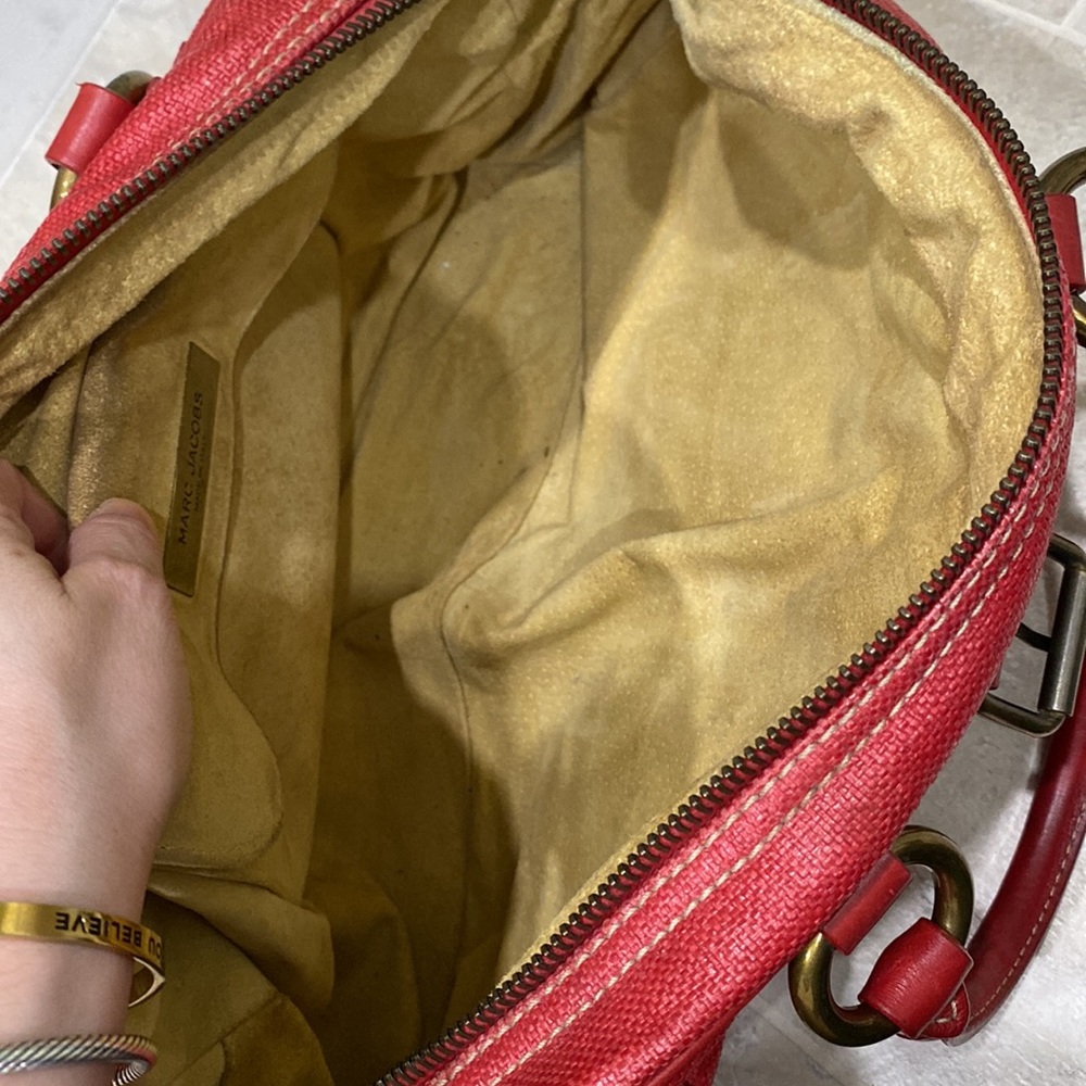 MARC JACOBS Red Coated Canvas Venetia Satchel Bag - Picture 11 of 14